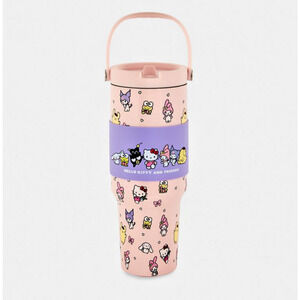 Hello Kitty and Friends 40 oz Stainless Steel Travel Mug - with Handle & Straw